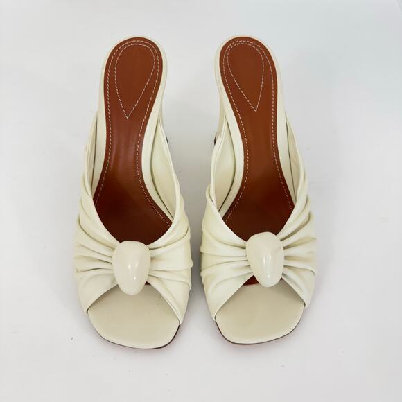 ZIMMERMANN Morrell 85mm Leather Gleam Mule Sandals Shoes in Almond Sz. 40/US9 - Picture 3 of 14